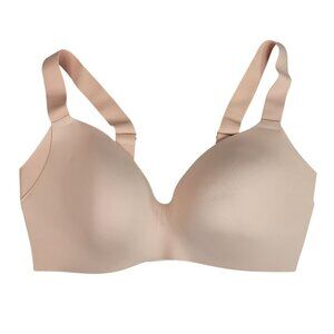 Le Mystere T Shirt Bra Nude Peach 38D Seamless Wire Free Wireless Wide Adj Strap